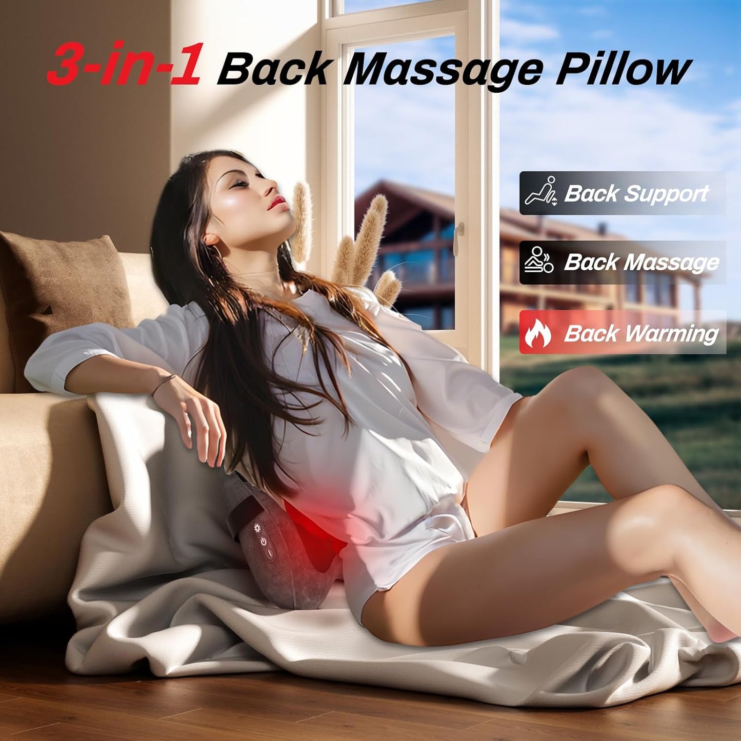MERACH™️ - Back Massager Pillow with Heat Back Support