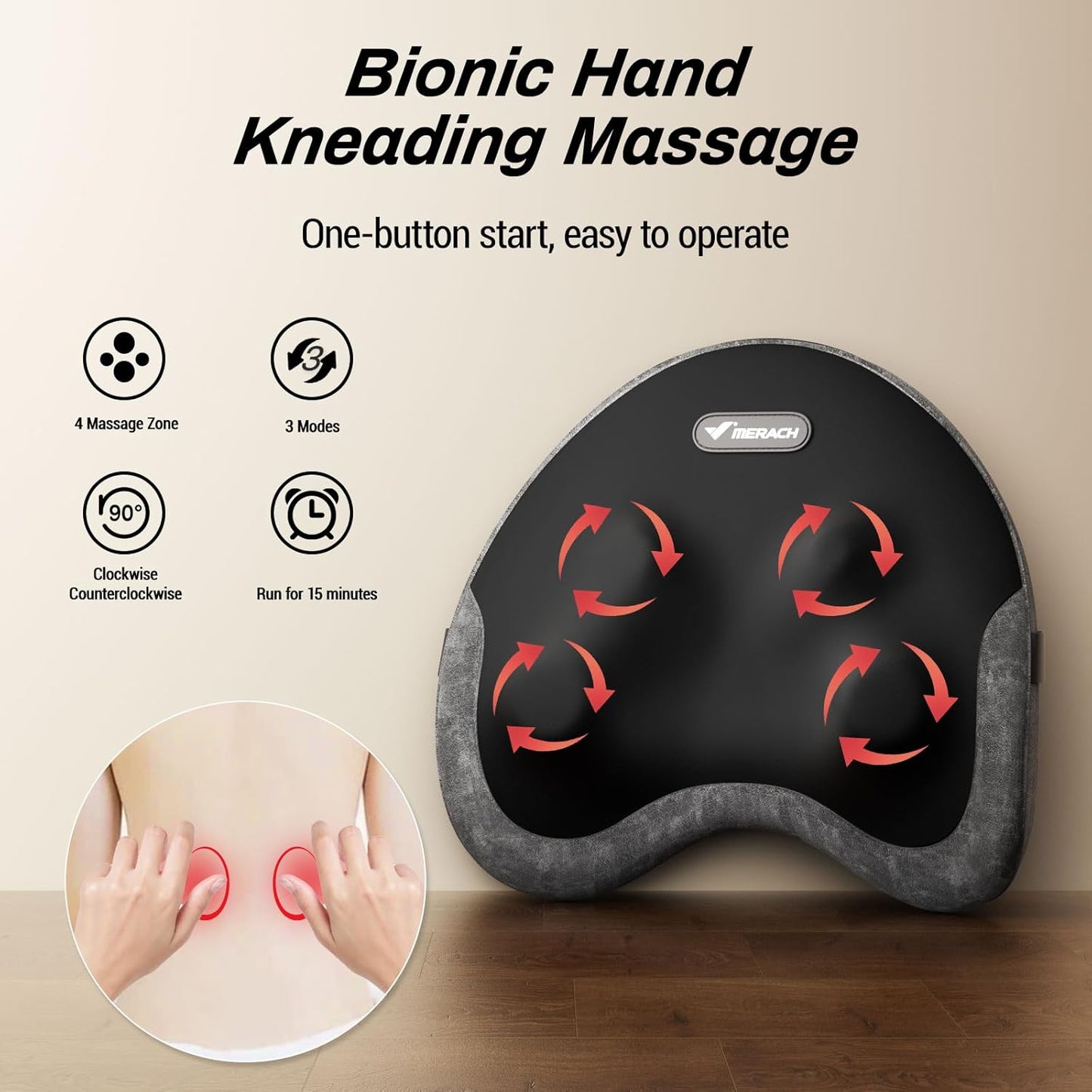 MERACH™️ - Back Massager Pillow with Heat Back Support